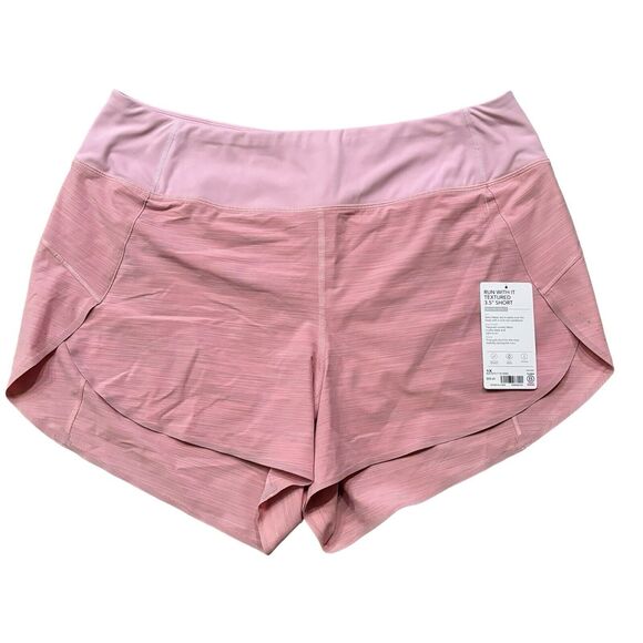 Athleta Run With It Textured 3.5" Short Space Dye Begonia Pink Size 1X Shorts - Picture 1 of 10